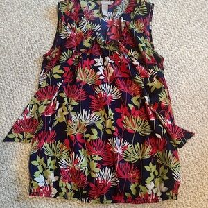 Banana Republic Floral Sleeveless Blouse - tie style  100 percent polyester
